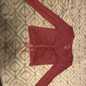 Long sleeve crop top, super soft and adjustable